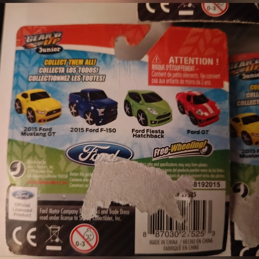 Ford Kids Toy Car Set - Red, Blue, Yellow